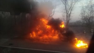 Под Днепропетровском горела фура