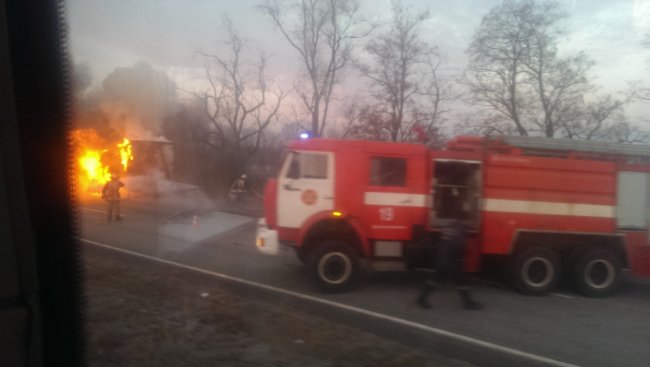 Под Днепропетровском горела фура