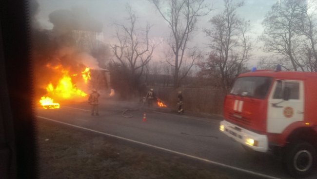 Под Днепропетровском горела фура